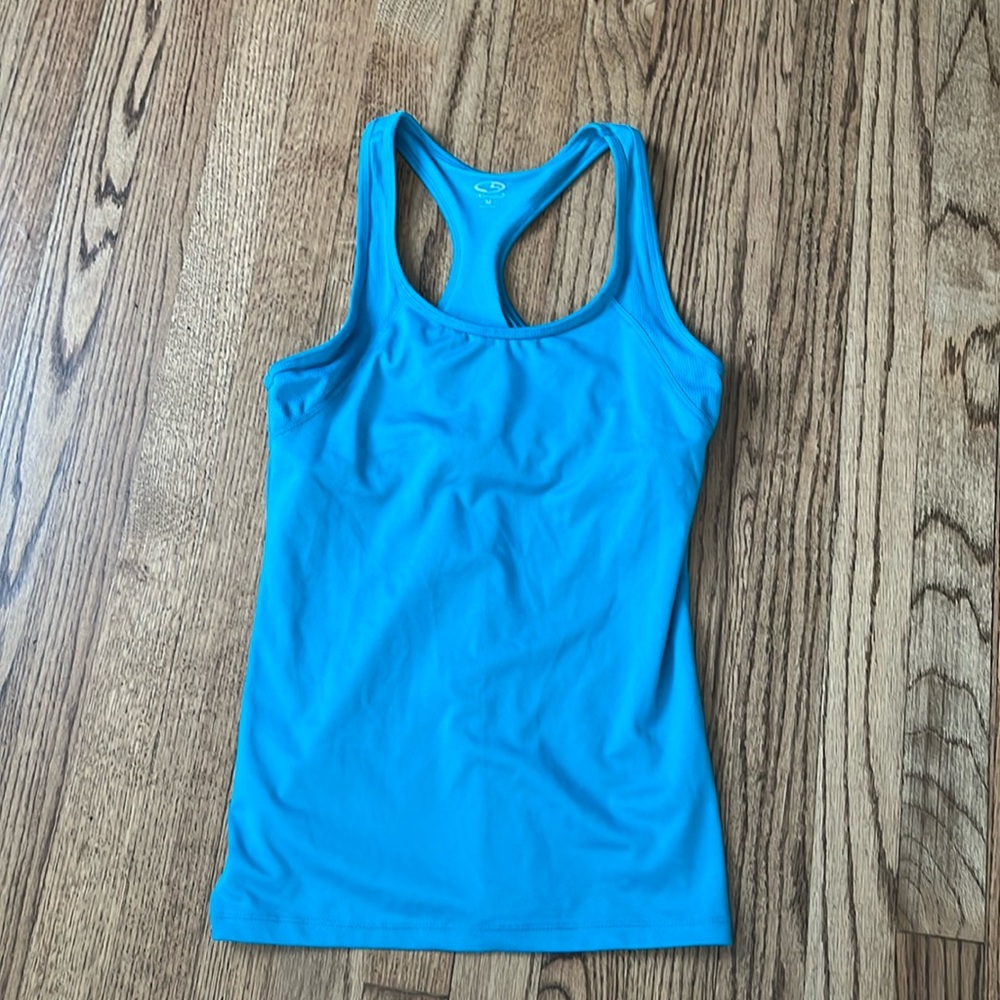 Champion tank with shelf bra size medium teal color